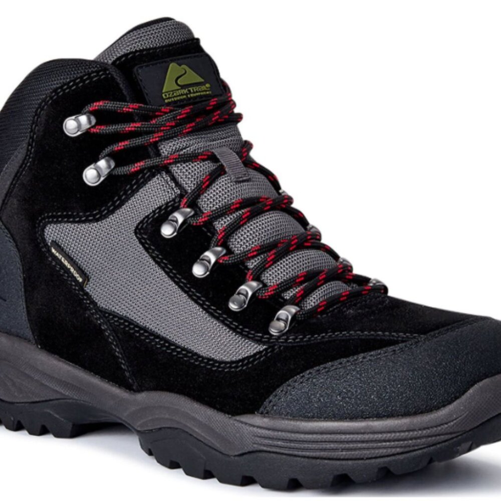 Ozark Trail Black and Gray Men's Hiking Boots